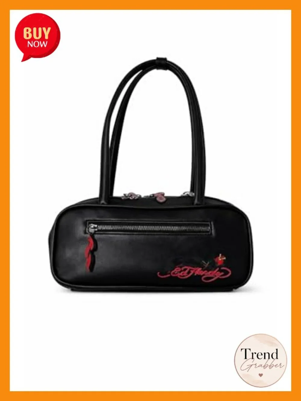 Women's Satchel Handbag Faux Leather Zipper Shoulder Bag Vintage Graphic